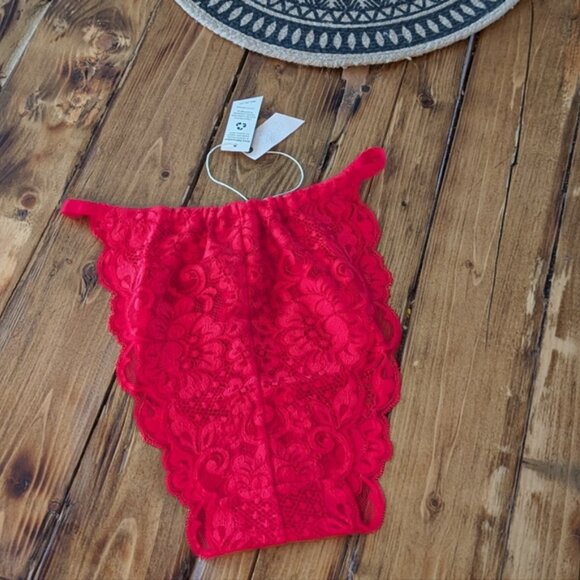 Free People X We Are Hah- Chase Me Panty Siren Red - Picture 2 of 3